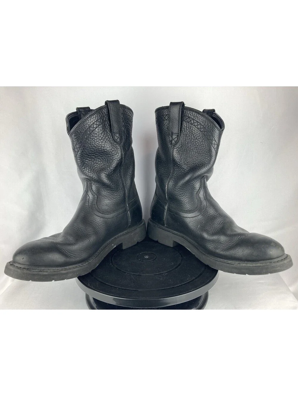 Men’s 10.5 Ariat Sierra Boots Black Leather Pull On Waterproof Work Soft Toe